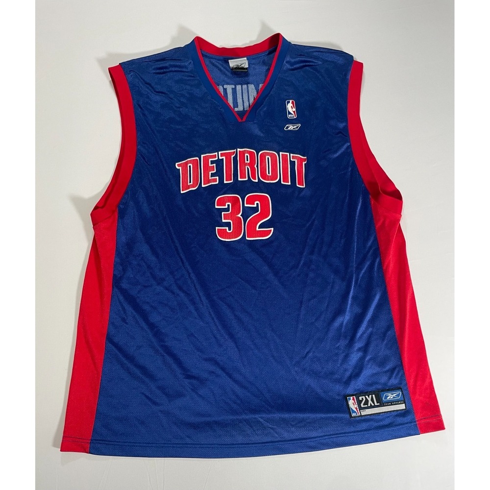 Hamilton #32 Detroit Pistons NBA Basketball Jersey Reebok 2XL Blue